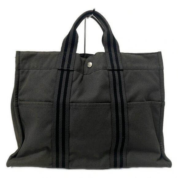 Auth HERMES Fourre Tout Tote PM - Gray Canvas None Tote Bag - Picture 1 of 9